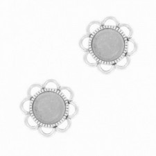 Metal basic cabochon setting Flower Ø12mm Silver 
